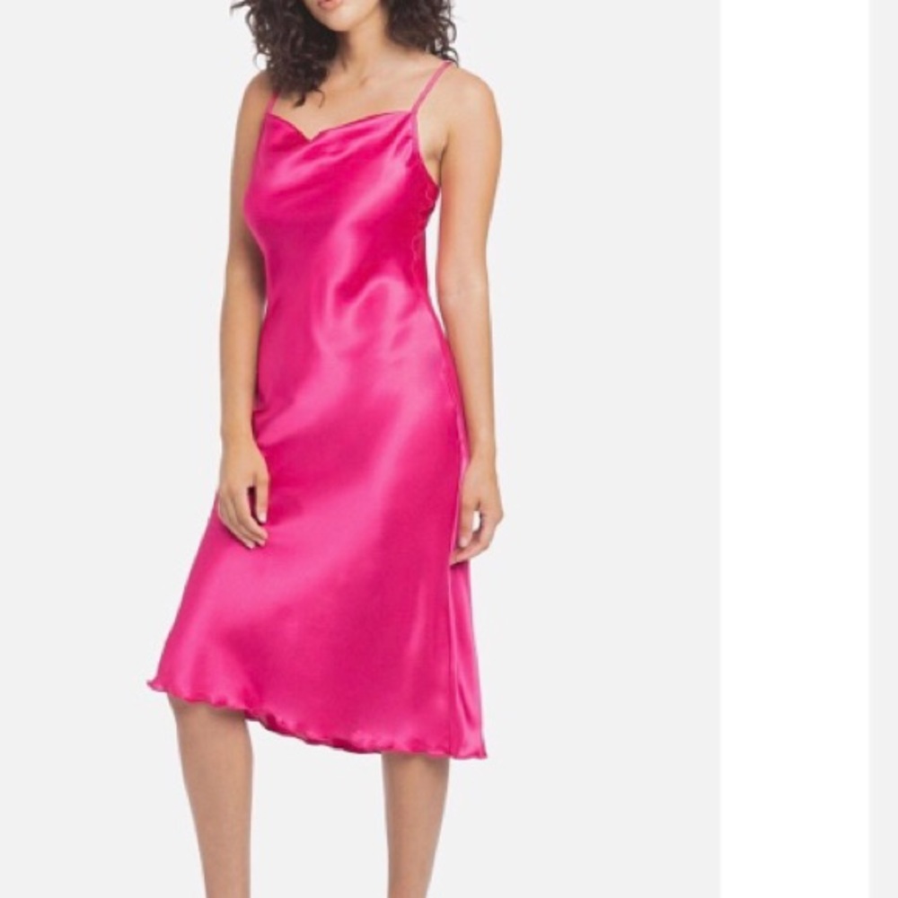 Bebe Dress Sleeveless Satin Midi - Picture 3 of 6